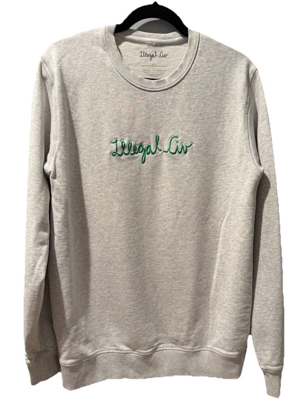 Illegal Civilization Skateboard Crewneck Pullover Sweatshirt Gray Size Large